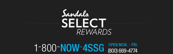 Sandals select sale rewards number