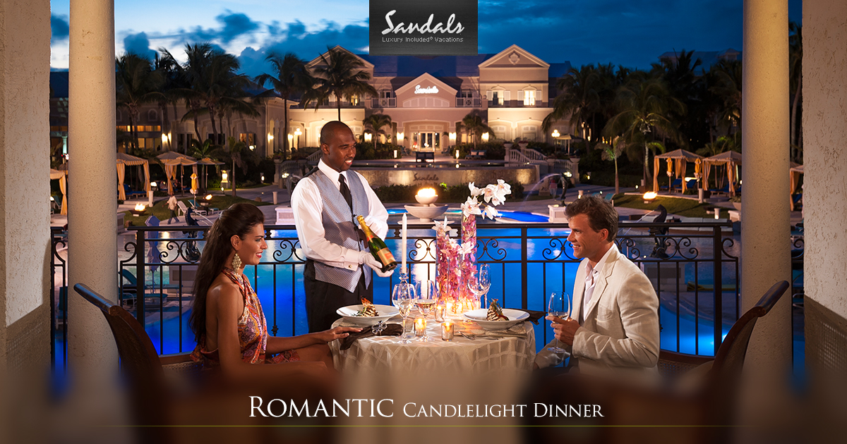 sandals dinner candlelight beach private dinners activities